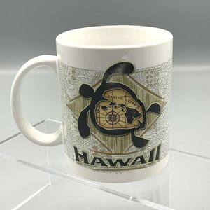 Honu Islands Hawaii Sea Turtle Hawiian Island Map Coffee Mug 2007 ABC Stores Tea
